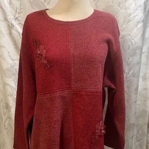 BOBBIE BROOKS RED LONG SLEEVE PULLOVER SIZE 18/20W